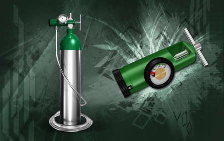 digital illustration of a oxygen cylinder in white backgroundの写真素材