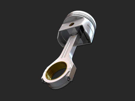 Digital illustration of engine piston in colour backgroundの写真素材