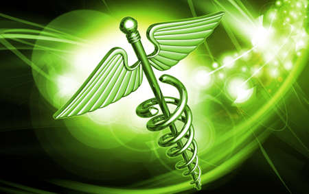 3d medical icon on a colour backgroundの写真素材