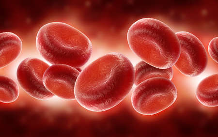 digital illustration of streaming blood cellsの写真素材