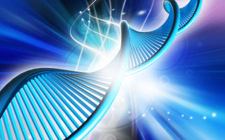 Digital illustration of a dna in white backgroundの写真素材