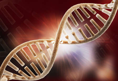 Digital illustration of a dna in white backgroundの写真素材