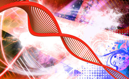 Digital illustration of a dna in white backgroundの写真素材