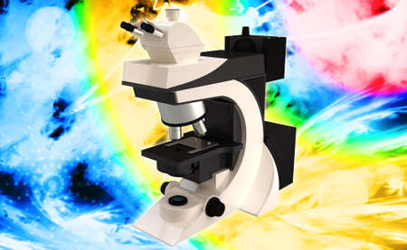 Digital illustration of microscope in white background