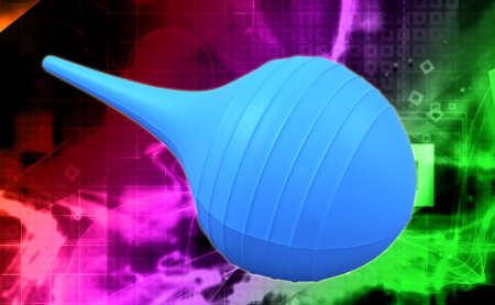 digital illustration of a ear syringe in digital backgroundの写真素材