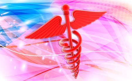 Digital illustration of medical symbol in colour backgroundの写真素材