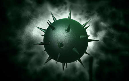 Digital illustration of virus in color の写真素材