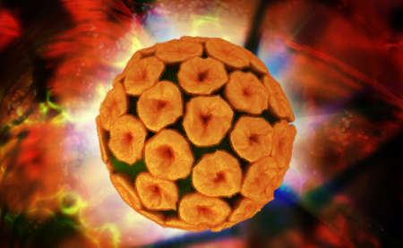 Digital illustration of papilloma virusの写真素材