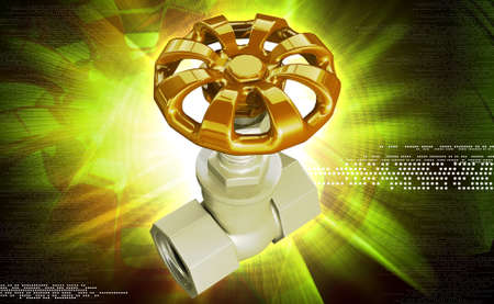 Digital illustration of Gate Valuve in colour backgroundの写真素材