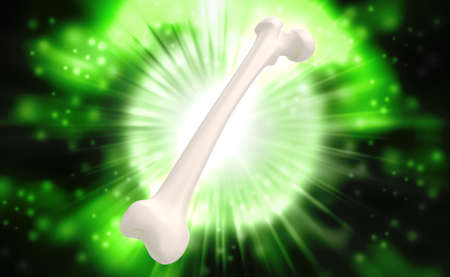 Digital illustration of Femur bone in colour background