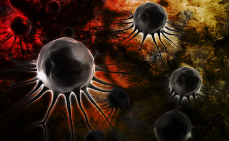 Digital illustration of stem cell in color background