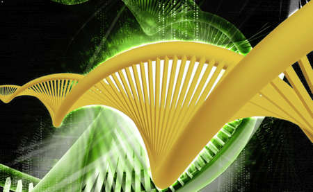 Digital illustration of a dna in digital backgroundの写真素材