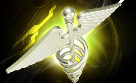 3d medical icon on a colour backgroundの写真素材