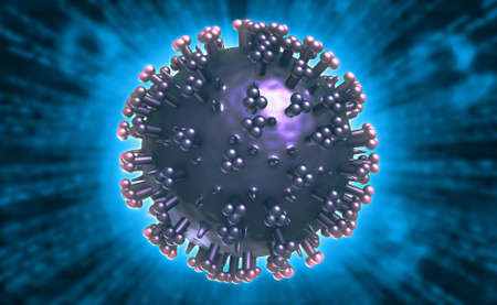 Digital illustration of hi virus in colour background