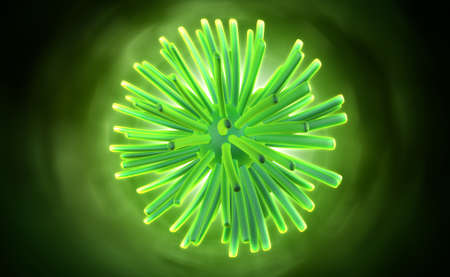 digital illustration of virus in colour background