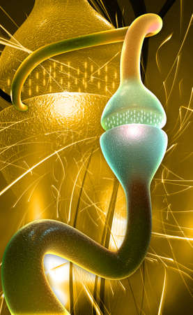 3d rendered chemical synapse in colour background