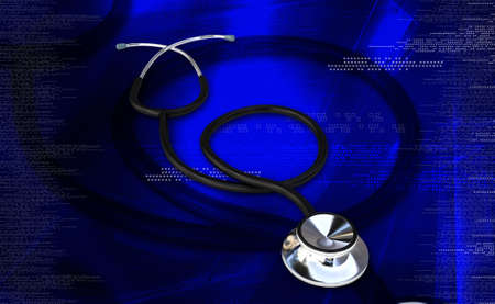 Digital illustration of stethoscope in colour backgroundの写真素材