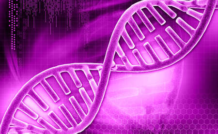 Digital illustration of a dna in colour backgroundの写真素材