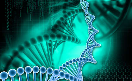 Digital illustration of a dna in colour backgroundの写真素材