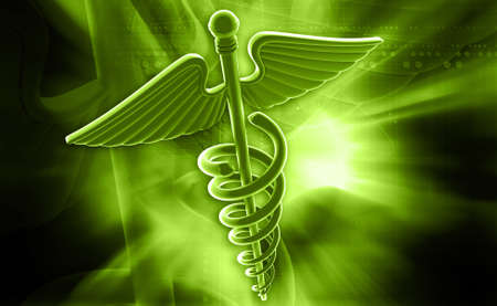 3d medical icon on a colour backgroundの写真素材