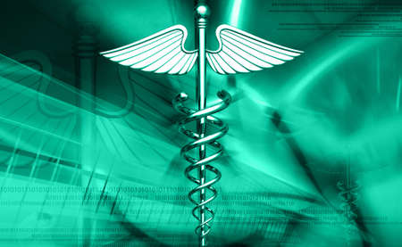 digital illustration of 3d medical icon on a colour backgroundの写真素材
