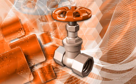 Digital illustration of Gate Valuve in colour backgroundの写真素材