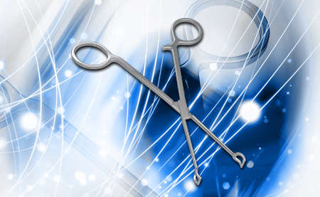 medical scissor tool in digital background