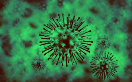 3d illustration of a Influenza Virus H1N1. Swine Flu