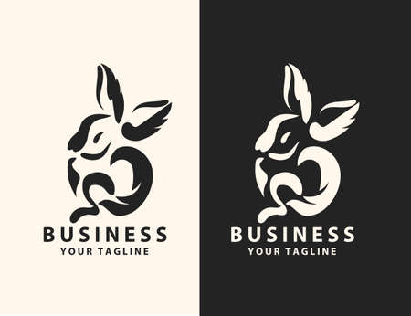 Cute rabbit logo designのイラスト素材