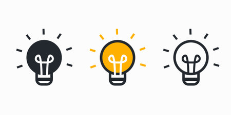 Light bulb icon. Idea symbol. Flat design. Vector illustration.のイラスト素材