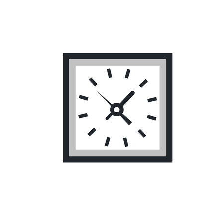 Clock icon in flat style. Watch vector illustration on white isolated background. Time business concept.のイラスト素材