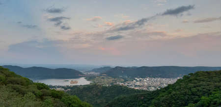 Picture of hills and cloudsの写真素材