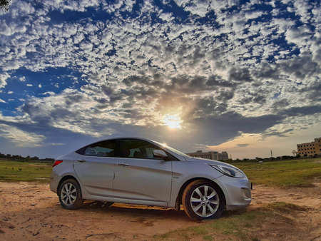 Jaipur,India-Circa 2020: Hyundai Vernaのeditorial素材