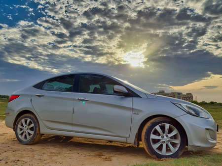 Jaipur,India-Circa 2020: Hyundai Vernaのeditorial素材