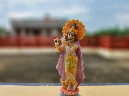 Jaipur,India-Circa 2020: Picture of sculpture of Lord Krishnaのeditorial素材