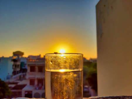 glass of waterの写真素材