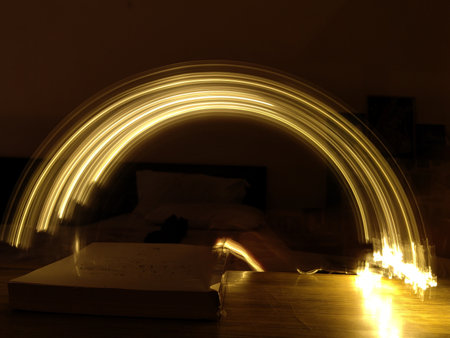 Picture of light streaks. Long exposure photographyの写真素材