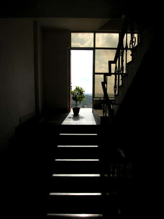 High contrast photo of stairs