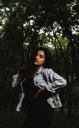 Adult young bold female model