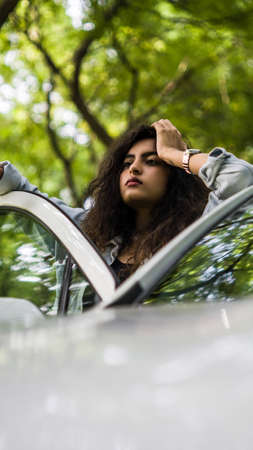 Adult young bold female model