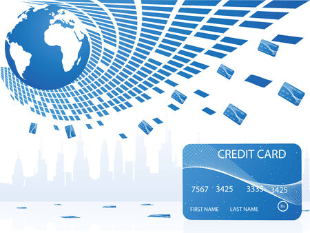 pool of credit cards のイラスト素材