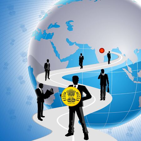business men on a road to sucess の写真素材