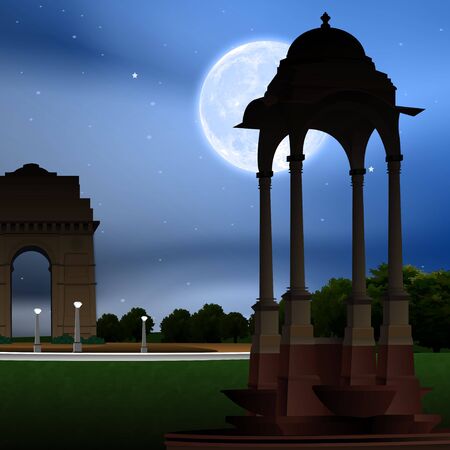 view of india gate, new delhi, india の写真素材