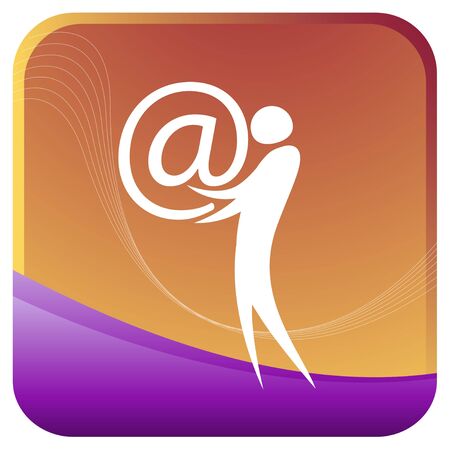 human holding @ internet symbolのイラスト素材