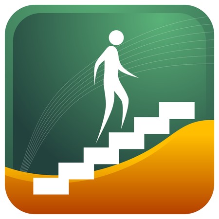 human climbing the stairsのイラスト素材