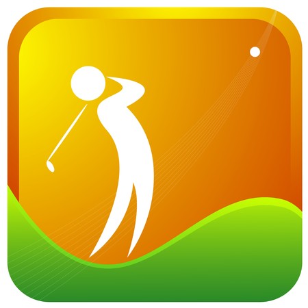 golfer swinging the ball with his clubのイラスト素材