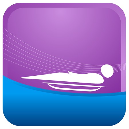 human lying on his back on the sleigh boardのイラスト素材