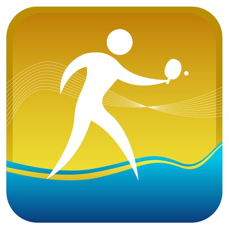 human striking the ball in table tennis gameのイラスト素材