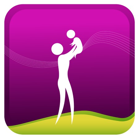 human lifting a baby in the airのイラスト素材