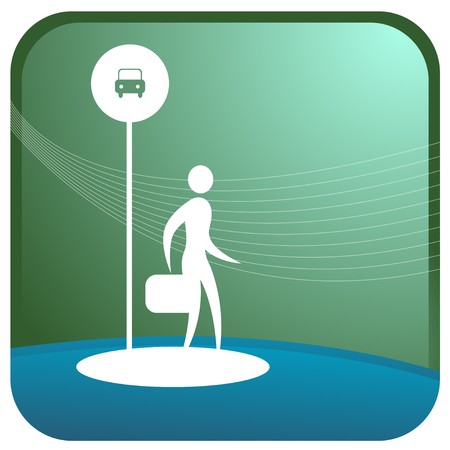 human waiting at a taxi or bus stopのイラスト素材